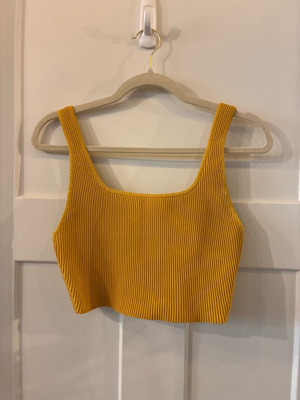 Babaton Sunflower Yellow Ribbed Cropped Tank